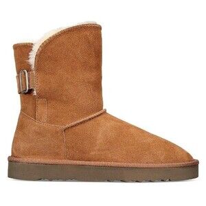 Style & Co. Womens 9 M Chestnut Brown Faux Fur Lined Mid Calf Boots NIB HG7